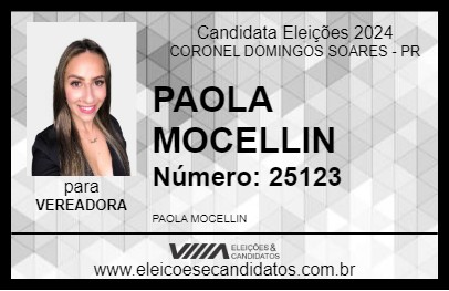 Candidato PAOLA MOCELLIN 2024 - CORONEL DOMINGOS SOARES - Eleições