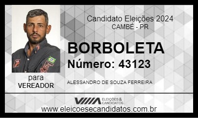 Candidato BORBOLETA 2024 - CAMBÉ - Eleições