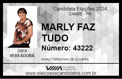 Candidato MARLY FAZ TUDO 2024 - CAMBÉ - Eleições