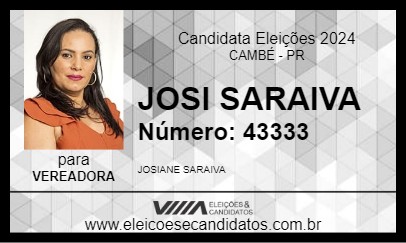 Candidato JOSI SARAIVA 2024 - CAMBÉ - Eleições