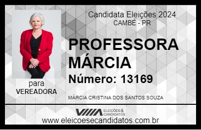 Candidato PROFESSORA MÁRCIA 2024 - CAMBÉ - Eleições