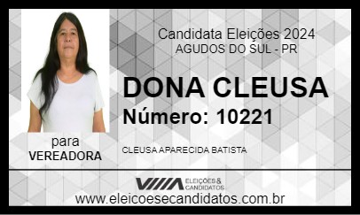 Candidato DONA CLEUSA 2024 - AGUDOS DO SUL - Eleições