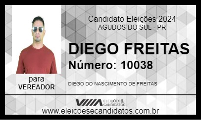 Candidato DIEGO FREITAS 2024 - AGUDOS DO SUL - Eleições