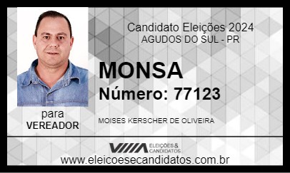 Candidato MONSA 2024 - AGUDOS DO SUL - Eleições