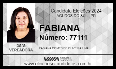 Candidato FABIANA 2024 - AGUDOS DO SUL - Eleições