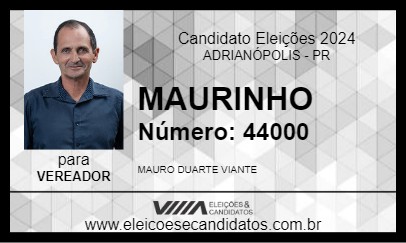 Candidato MAURINHO 2024 - ADRIANÓPOLIS - Eleições