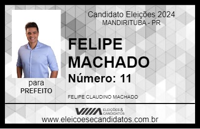 Candidato FELIPE MACHADO 2024 - MANDIRITUBA - Eleições