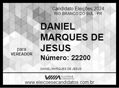 Candidato DANIEL MARQUES DE JESUS 2024 - RIO BRANCO DO SUL - Eleições