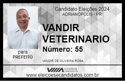 Candidato VANDIR VETERINARIO 2024 - ADRIANÓPOLIS - Eleições