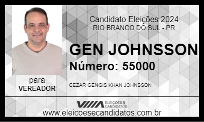 Candidato GEN JOHNSSON 2024 - RIO BRANCO DO SUL - Eleições