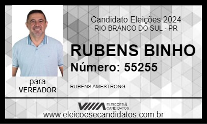 Candidato RUBENS BINHO 2024 - RIO BRANCO DO SUL - Eleições