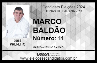 Candidato MARCO BALDÃO 2024 - TUNAS DO PARANÁ - Eleições