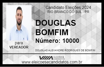 Candidato DOUGLAS BOMFIM 2024 - RIO BRANCO DO SUL - Eleições