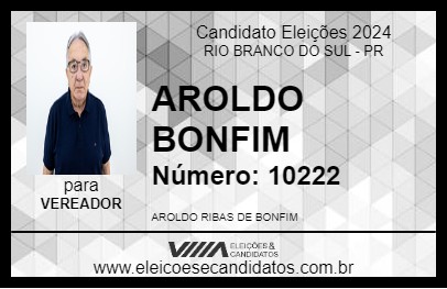 Candidato AROLDO BONFIM 2024 - RIO BRANCO DO SUL - Eleições