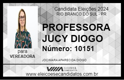 Candidato PROFESSORA JUCY DIOGO 2024 - RIO BRANCO DO SUL - Eleições