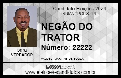 Candidato NEGÃO DO TRATOR 2024 - INDIANÓPOLIS - Eleições