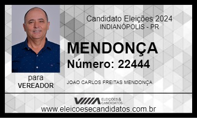 Candidato MENDONÇA 2024 - INDIANÓPOLIS - Eleições