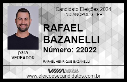 Candidato RAFAEL BAZANELLI 2024 - INDIANÓPOLIS - Eleições