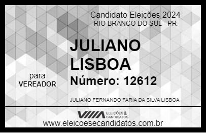 Candidato JULIANO LISBOA 2024 - RIO BRANCO DO SUL - Eleições