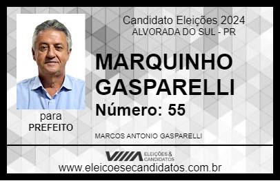 Candidato MARQUINHO GASPARELLI 2024 - ALVORADA DO SUL - Eleições