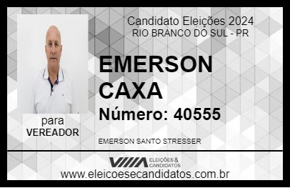 Candidato EMERSON CAXA 2024 - RIO BRANCO DO SUL - Eleições