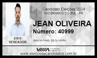 Candidato JEAN MICHAEL 2024 - RIO BRANCO DO SUL - Eleições