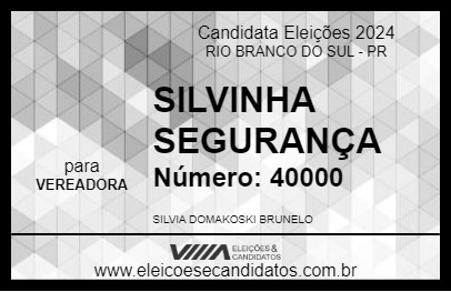 Candidato SILVINHA SEGURANÇA 2024 - RIO BRANCO DO SUL - Eleições