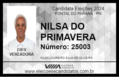 Candidato NILSA DO PRIMAVERA 2024 - PONTAL DO PARANÁ - Eleições