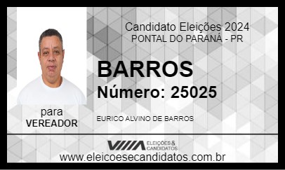 Candidato BARROS 2024 - PONTAL DO PARANÁ - Eleições