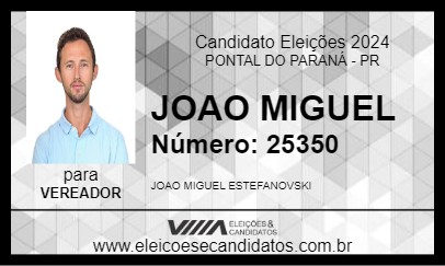 Candidato JOAO MIGUEL 2024 - PONTAL DO PARANÁ - Eleições