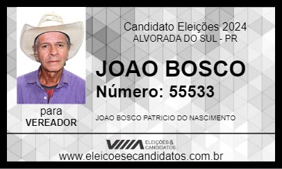 Candidato JOAO BOSCO 2024 - ALVORADA DO SUL - Eleições