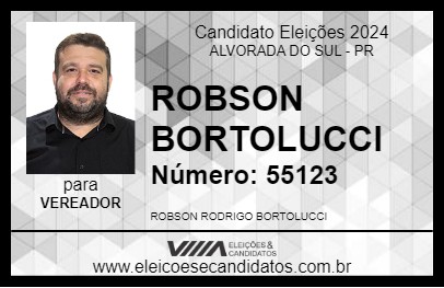 Candidato ROBSON BORTOLUCCI 2024 - ALVORADA DO SUL - Eleições