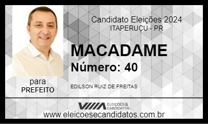 Candidato MACADAME 2024 - ITAPERUÇU - Eleições