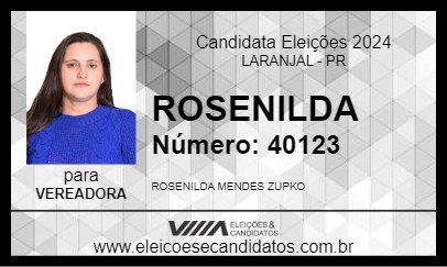 Candidato ROSENILDA 2024 - LARANJAL - Eleições