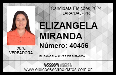 Candidato ELIZANGELA MIRANDA 2024 - LARANJAL - Eleições