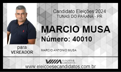 Candidato MARCIO MUSA 2024 - TUNAS DO PARANÁ - Eleições