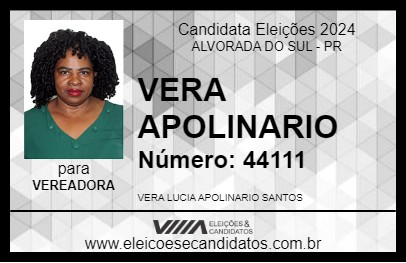 Candidato VERA APOLINARIO 2024 - ALVORADA DO SUL - Eleições