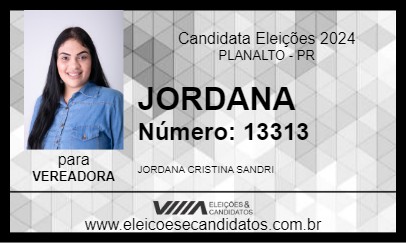 Candidato JORDANA 2024 - PLANALTO - Eleições