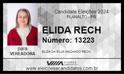 Candidato ELIDA RECH 2024 - PLANALTO - Eleições