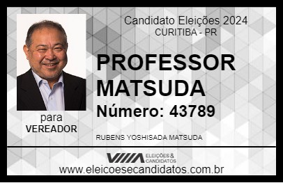 Candidato PROFESSOR MATSUDA 2024 - CURITIBA - Eleições