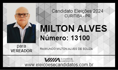 Candidato MILTON ALVES 2024 - CURITIBA - Eleições