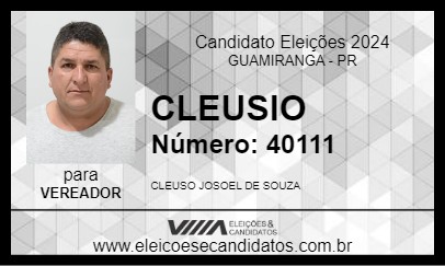 Candidato CLEUSIO 2024 - GUAMIRANGA - Eleições