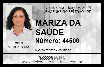 Candidato MARIZA DA SAÚDE 2024 - ENGENHEIRO BELTRÃO - Eleições