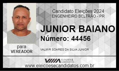 Candidato JUNIOR BAIANO 2024 - ENGENHEIRO BELTRÃO - Eleições