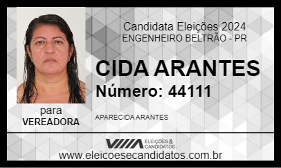 Candidato CIDA ARANTES 2024 - ENGENHEIRO BELTRÃO - Eleições