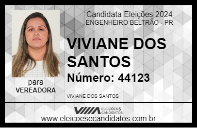 Candidato VIVIANE DOS SANTOS 2024 - ENGENHEIRO BELTRÃO - Eleições