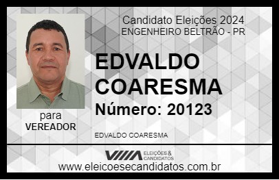 Candidato EDVALDO COARESMA 2024 - ENGENHEIRO BELTRÃO - Eleições