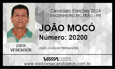 Candidato JOÃO MOCÓ 2024 - ENGENHEIRO BELTRÃO - Eleições