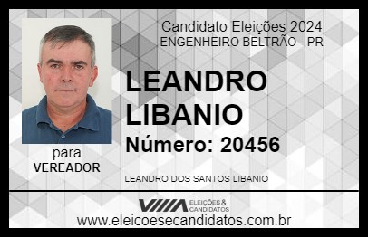 Candidato LEANDRO LIBANIO 2024 - ENGENHEIRO BELTRÃO - Eleições