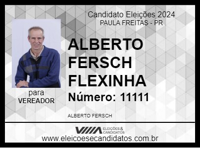 Candidato ALBERTO FERSCH FLEXINHA 2024 - PAULA FREITAS - Eleições